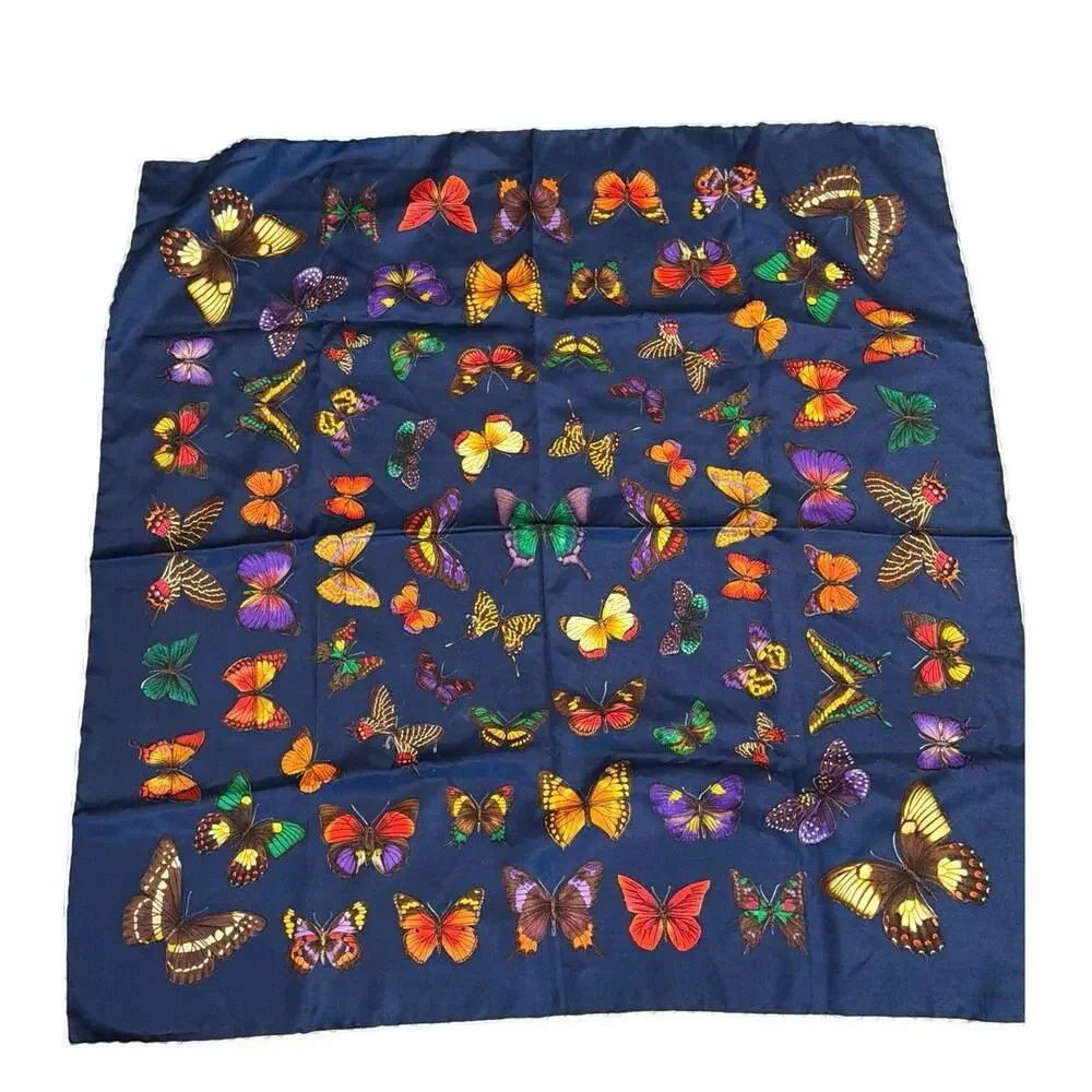 Creazione Serica Lariana Pure Silk Butterfly Scarf Made In Italy